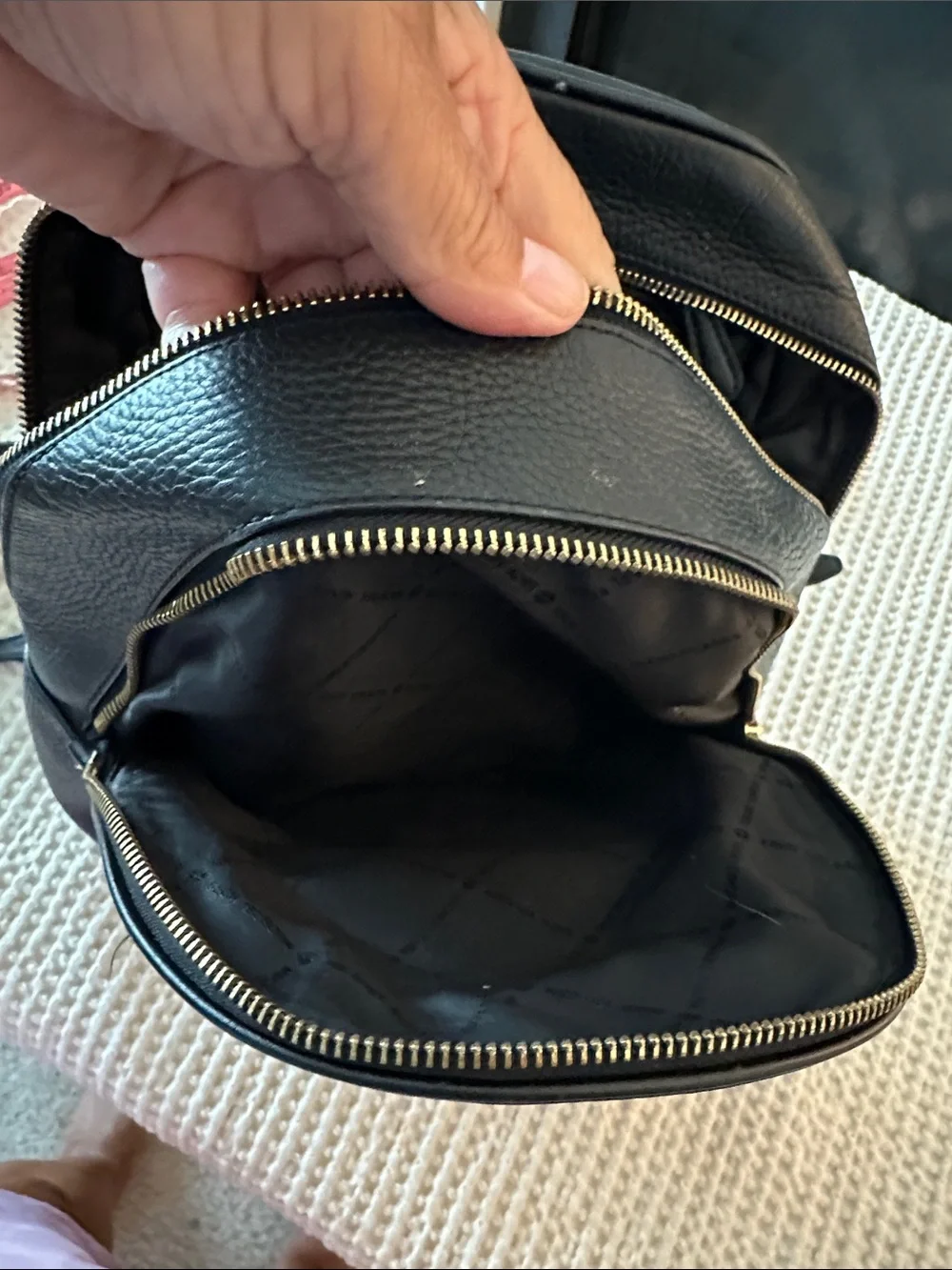 Michael  Kors Adina Medium Black Pebbled Leather Backpack